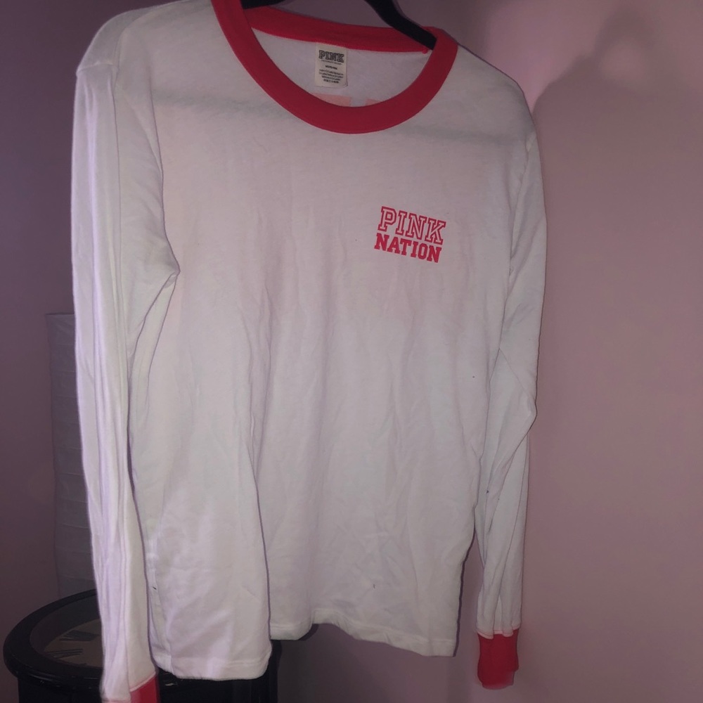 Long sleeve White tee from PINK